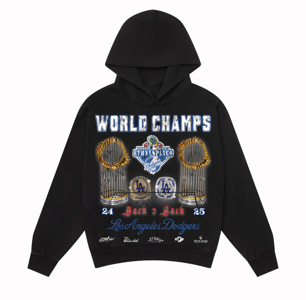 World Champs Tee Hoodie Black